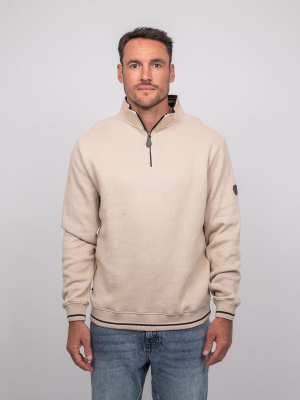 Sweat col montant zippé...