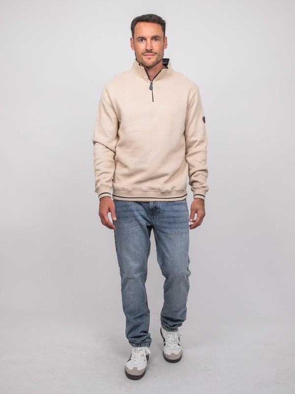 Sweat col montant zippé...
