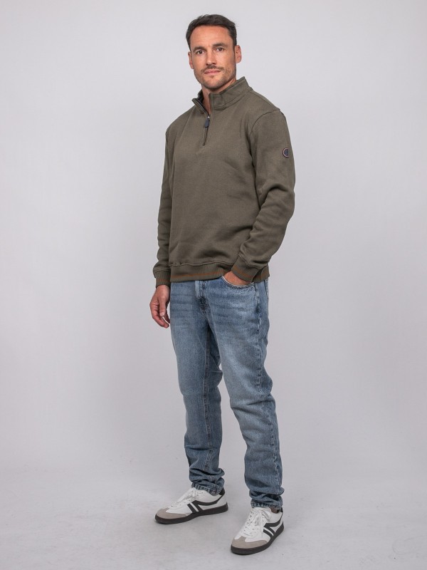 Sweat col montant zippé...