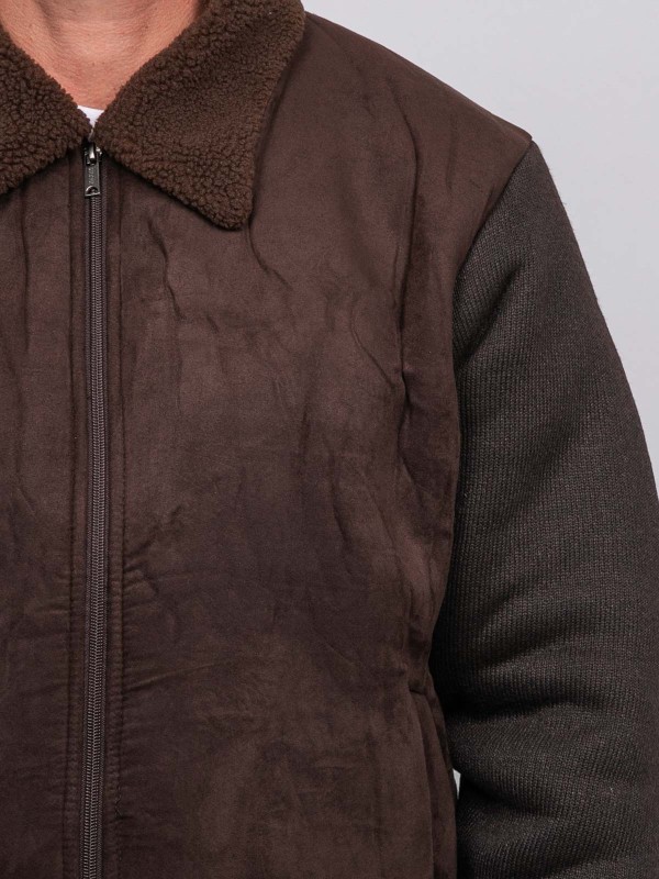 Blouson aviateur bi-matière...