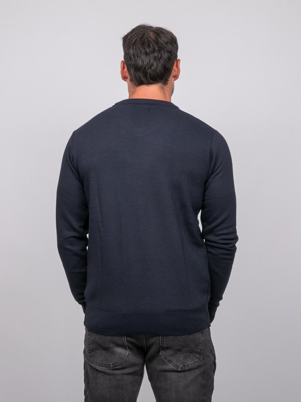 Pull col V LAMBOISE - Bleu...