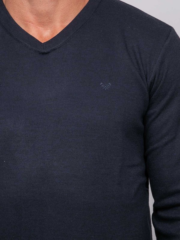 Pull col V LAMBOISE - Bleu...