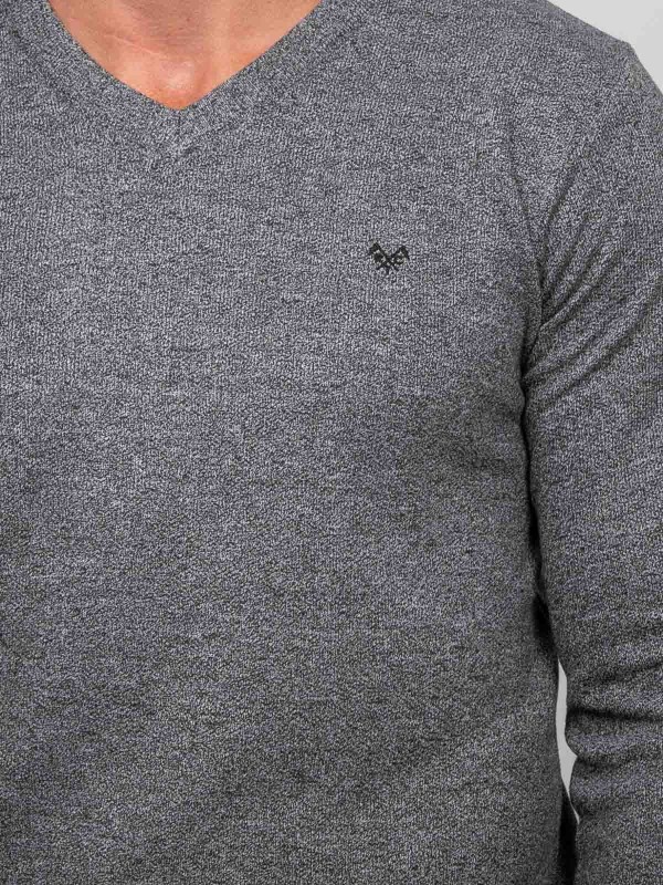 Pull col V LAMBOISE - Gris...