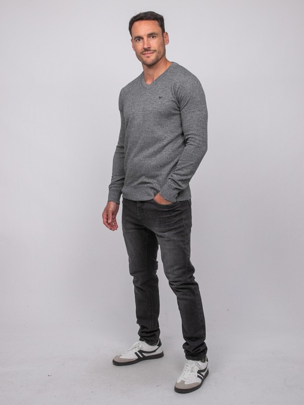 Pull col V LAMBOISE - Gris...