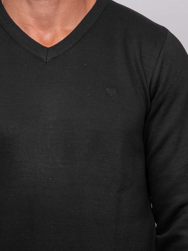 Pull col V LAMBOISE - Negro