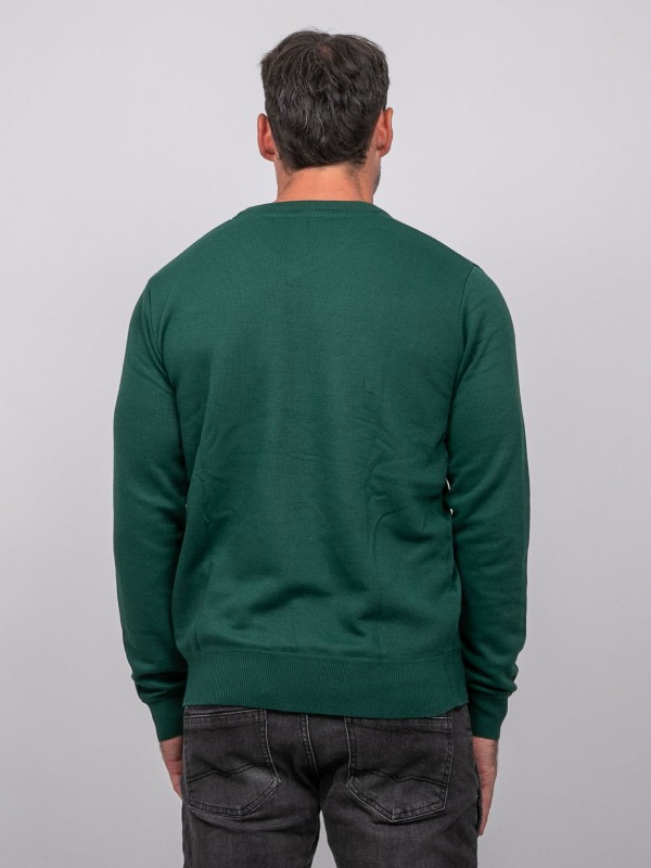 Pull col V LAMBOISE - Verde
