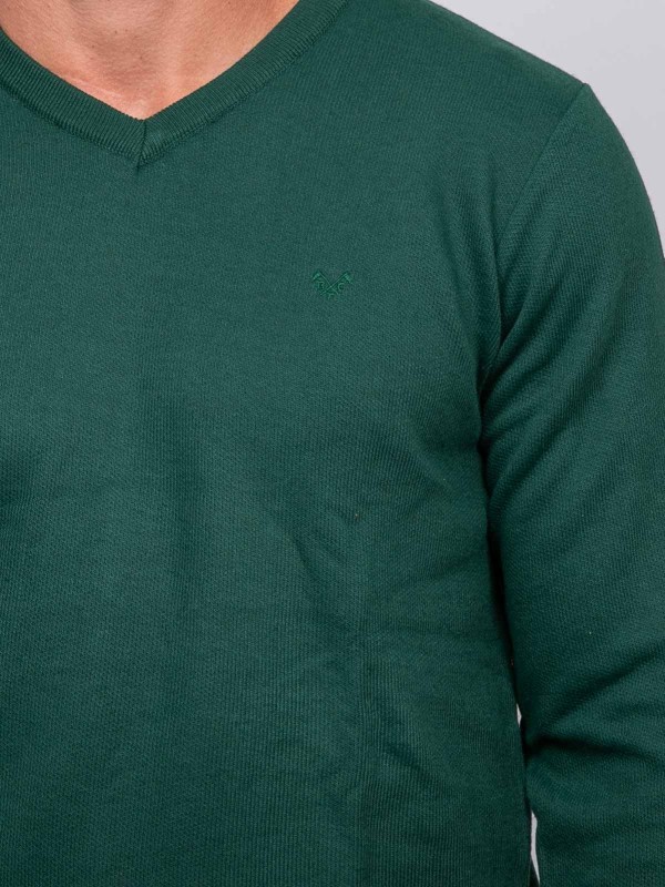 Pull col V LAMBOISE - Verde
