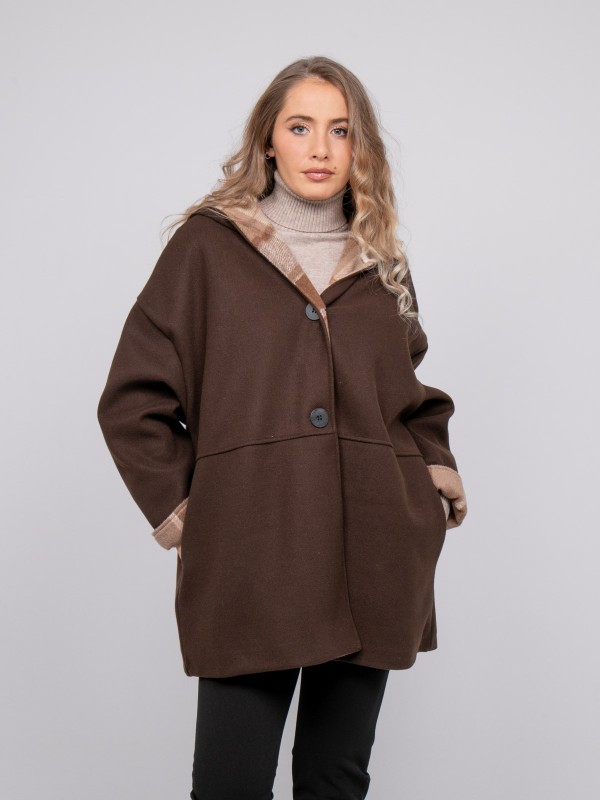 Manteau capuche doublure...
